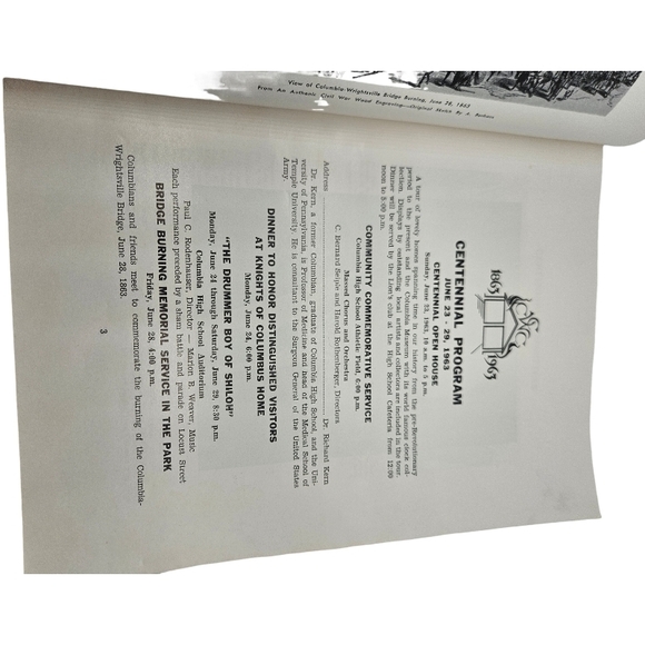 1963 Columbia PA Civil War Centennial Program - Picture 5 of 11